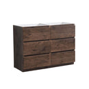 Fresca Lazzaro 48" Rosewood Free Standing Double Sink Modern Bathroom Cabinet FCB93-2424RW-D