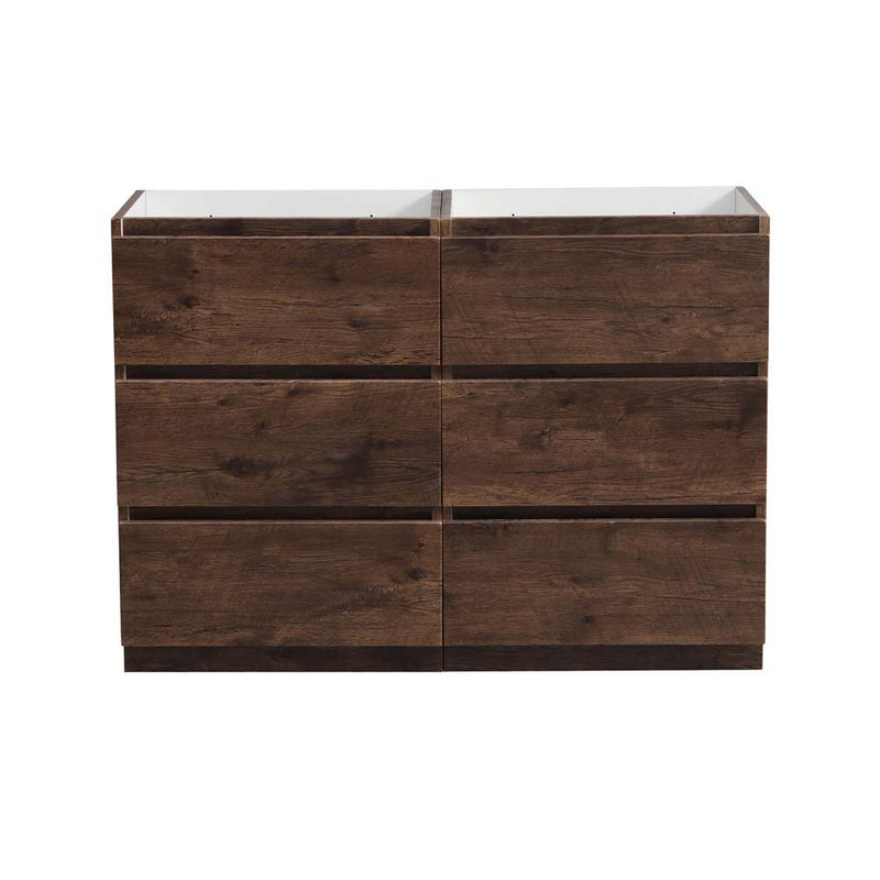 Fresca Lazzaro 48" Rosewood Free Standing Double Sink Modern Bathroom Cabinet FCB93-2424RW-D