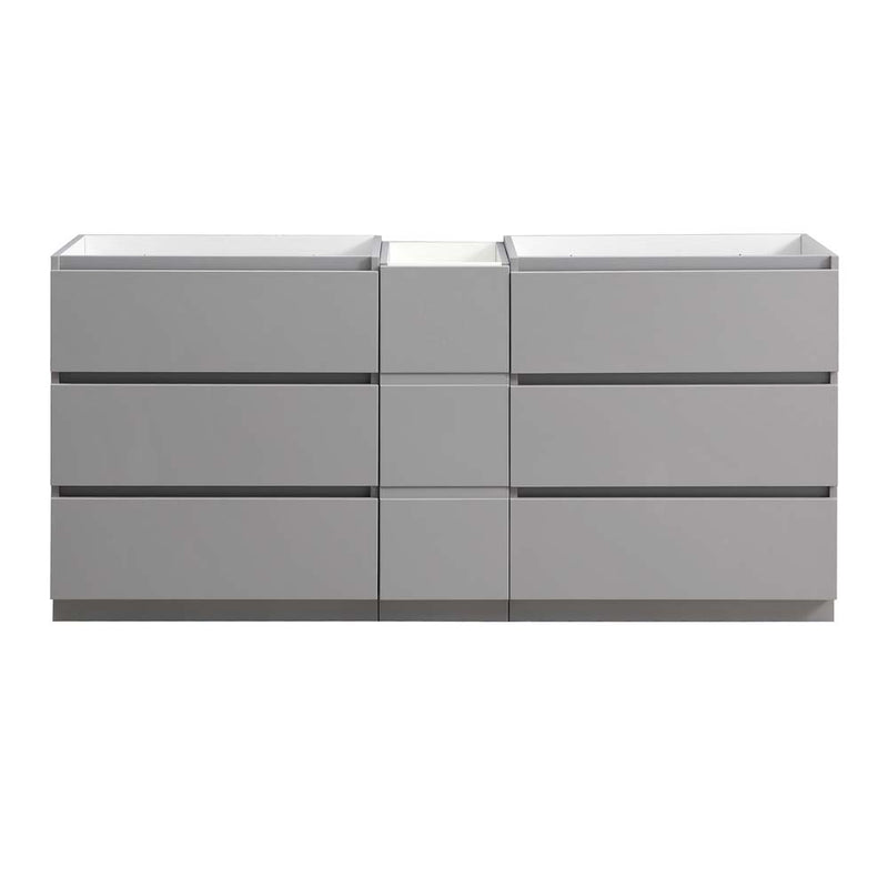 Fresca Lazzaro 72" Gray Free Standing Double Sink Modern Bathroom Cabinet FCB93-301230GR-D