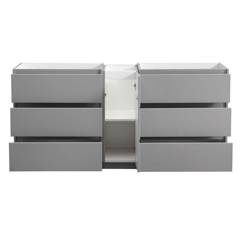 Fresca Lazzaro 72" Gray Free Standing Double Sink Modern Bathroom Cabinet FCB93-301230GR-D