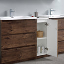 Fresca Lazzaro 72" Rosewood Free Standing Double Sink Modern Bathroom Cabinet with Integrated Sinks FCB93-301230RW-D-I