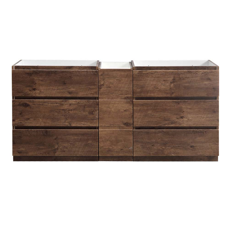 Fresca Lazzaro 72" Rosewood Free Standing Double Sink Modern Bathroom Cabinet FCB93-301230RW-D