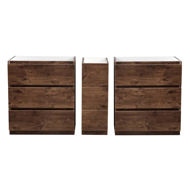 Fresca Lazzaro 72" Rosewood Free Standing Double Sink Modern Bathroom Cabinet FCB93-301230RW-D