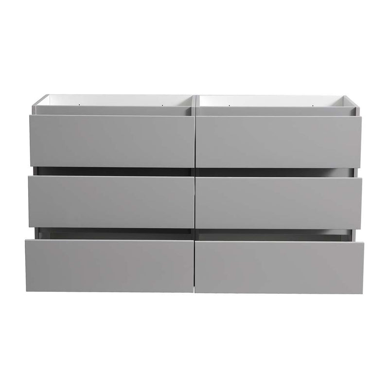 Fresca Lazzaro 60" Gray Free Standing Double Sink Modern Bathroom Cabinet FCB93-3030GR-D