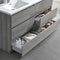 Fresca Lazzaro 60" Glossy Ash Gray Free Standing Modern Bathroom Cabinet with Integrated Double Sink FCB93-3030HA-D-I