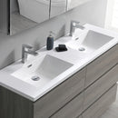 Fresca Lazzaro 60" Gray Wood Free Standing Modern Bathroom Cabinet with Integrated Double Sink FCB93-3030MGO-D-I