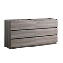 Fresca Lazzaro 60" Gray Wood Free Standing Double Sink Modern Bathroom Cabinet FCB93-3030MGO-D