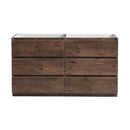 Fresca Lazzaro 60" Rosewood Free Standing Double Sink Modern Bathroom Cabinet FCB93-3030RW-D