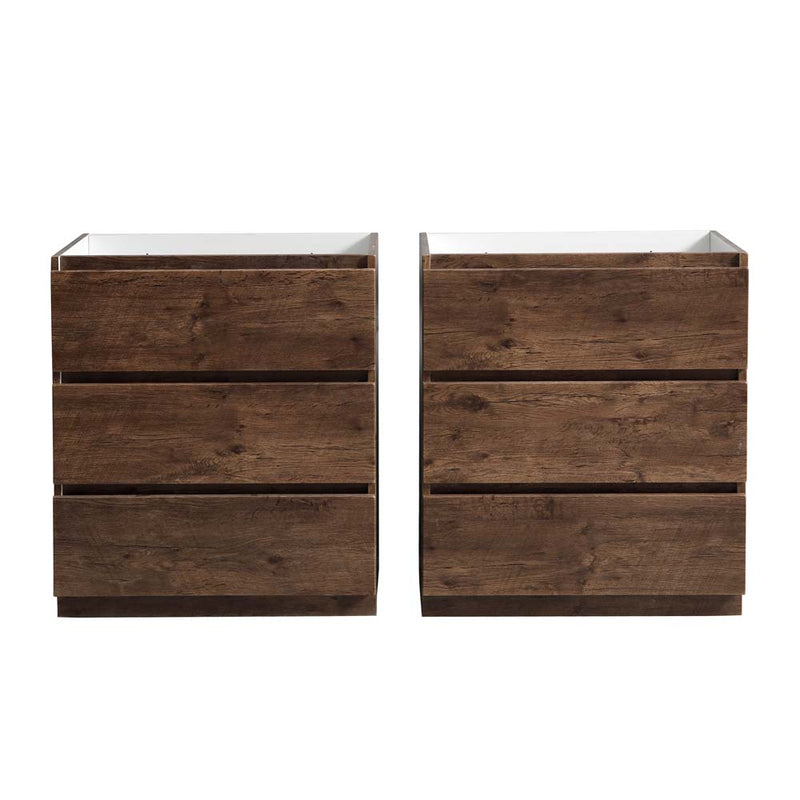 Fresca Lazzaro 60" Rosewood Free Standing Double Sink Modern Bathroom Cabinet FCB93-3030RW-D