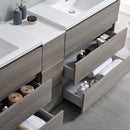 Fresca Lazzaro 84" Gray Wood Free Standing Double Sink Modern Bathroom Cabinet with Integrated Sinks FCB93-361236MGO-D-I