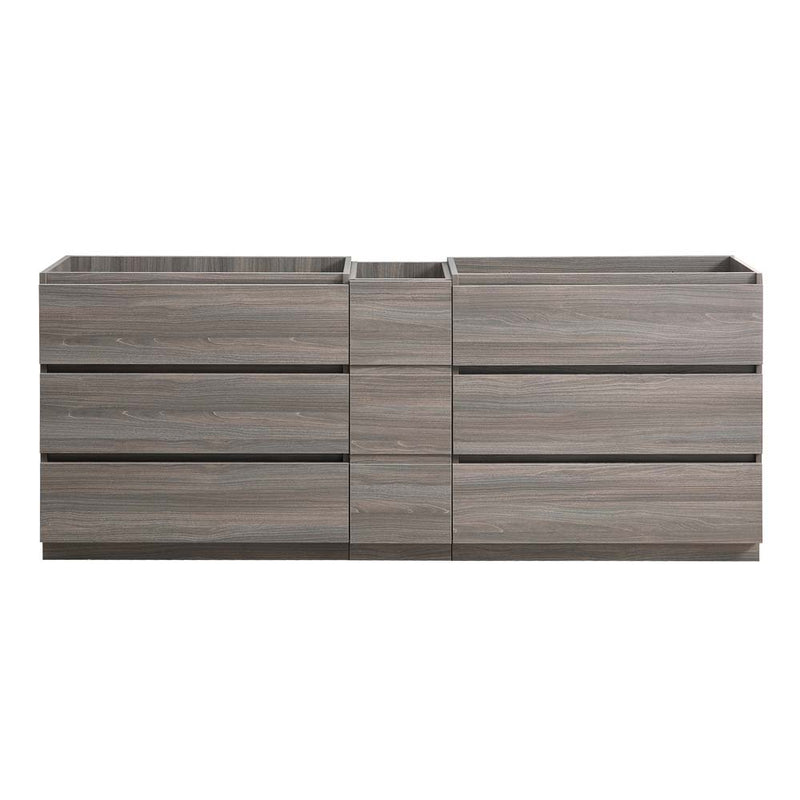 Fresca Lazzaro 84" Gray Wood Free Standing Double Sink Modern Bathroom Cabinet FCB93-361236MGO-D