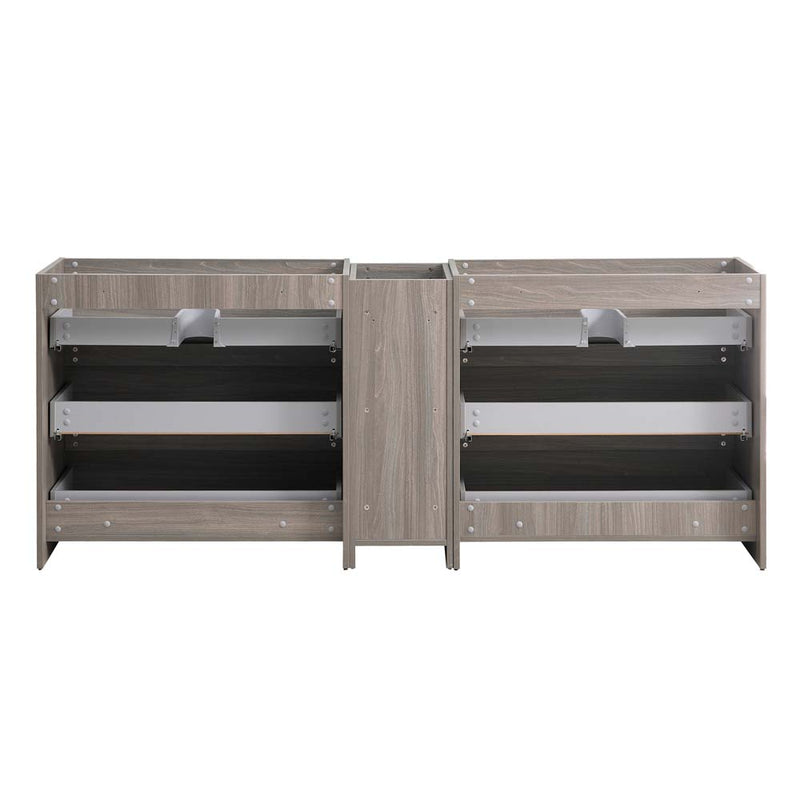 Fresca Lazzaro 84" Gray Wood Free Standing Double Sink Modern Bathroom Cabinet FCB93-361236MGO-D