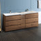 Fresca Lazzaro 84" Rosewood Free Standing Double Sink Modern Bathroom Cabinet with Integrated Sinks FCB93-361236RW-D-I