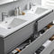 Fresca Lazzaro 72" Gray Free Standing Modern Bathroom Cabinet with Integrated Double Sink FCB93-3636GR-D-I