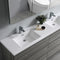 Fresca Lazzaro 72" Glossy Ash Gray Free Standing Modern Bathroom Cabinet with Integrated Double Sink FCB93-3636HA-D-I