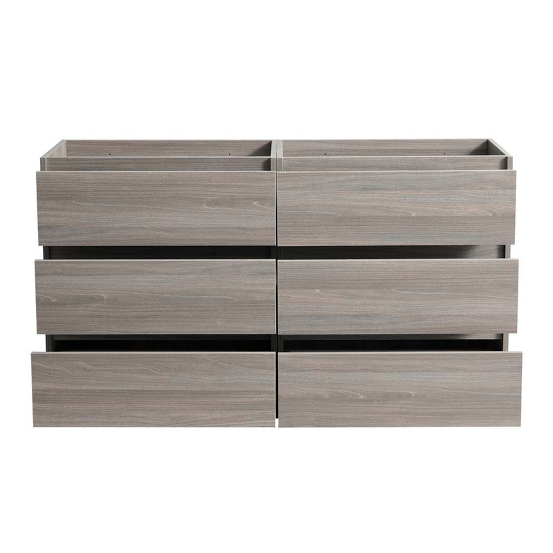 Fresca Lazzaro 72" Gray Wood Free Standing Double Sink Modern Bathroom Cabinet FCB93-3636MGO-D