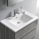 Fresca Lazzaro 30" Glossy Ash Gray Free Standing Modern Bathroom Cabinet with Integrated Sink FCB9330HA-I