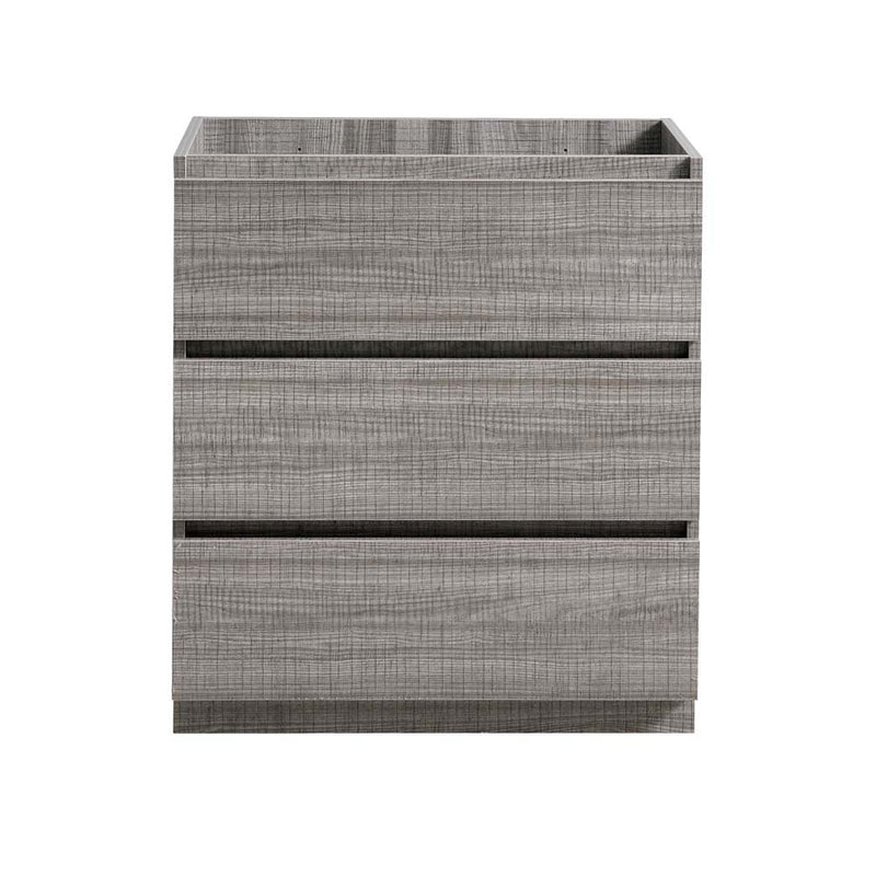 Fresca Lazzaro 30" Glossy Ash Gray Free Standing Modern Bathroom Cabinet FCB9330HA