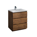 Fresca Lazzaro 30" Rosewood Free Standing Modern Bathroom Cabinet w/ Integrated Sink FCB9330RW-I