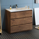 Fresca Lazzaro 42" Rosewood Free Standing Modern Bathroom Cabinet with Integrated Sink FCB9342RW-I