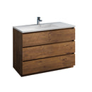 Fresca Lazzaro 48" Rosewood Free Standing Modern Bathroom Cabinet w/ Integrated Sink FCB9348RW-I