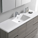 Fresca Lazzaro 60" Gray Wood Free Standing Modern Bathroom Cabinet with Integrated Single Sink FCB9360MGO-S-I