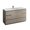 Fresca Lazzaro 60" Gray Wood Free Standing Modern Bathroom Cabinet w/ Integrated Single Sink FCB9360MGO-S-I