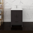 Fresca Imperia 24" Dark Gray Oak Free Standing Modern Bathroom Cabinet with Integrated Sink FCB9424DGO-I