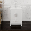 Fresca Imperia 24" Glossy White Free Standing Modern Bathroom Cabinet with Integrated Sink FCB9424WH-I