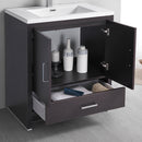 Fresca Imperia 30" Dark Gray Oak Free Standing Modern Bathroom Cabinet with Integrated Sink FCB9430DGO-I