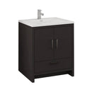 Fresca Imperia 30" Dark Gray Oak Free Standing Modern Bathroom Cabinet w/ Integrated Sink FCB9430DGO-I