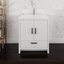 Fresca Imperia 30" Glossy White Free Standing Modern Bathroom Cabinet with Integrated Sink FCB9430WH-I