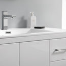 Fresca Imperia 36" Glossy White Free Standing Modern Bathroom Cabinet with Integrated Sink - Left Version FCB9436WH-L-I