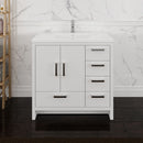 Fresca Imperia 36" Glossy White Free Standing Modern Bathroom Cabinet with Integrated Sink - Right Version FCB9436WH-R-I