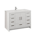 Fresca Imperia 48" Glossy White Free Standing Modern Bathroom Cabinet w/ Integrated Sink FCB9448WH-I