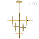 Dainolite 42W Chandelier Aged Brass Finish with Acrylic Diffuser FCS-3656C-AGB