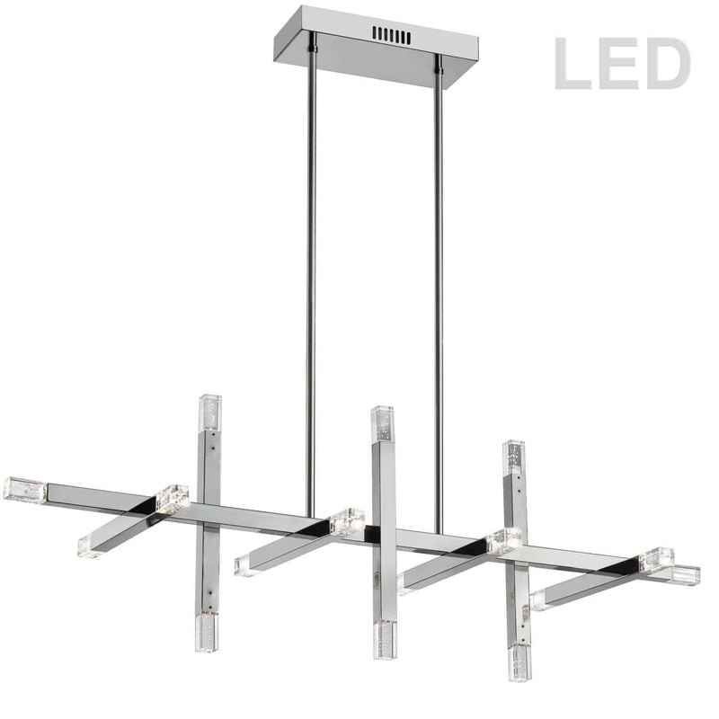 Dainolite 48W Horizontal Chandelier Polished Chrome Finish with Acrylic Diffuser FCS-4064HC-PC