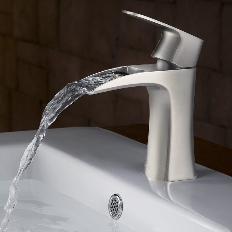 Fresca Fortore Single Hole Mount Bathroom Vanity Faucet Brushed Nickel FFT3071BN