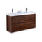 KubeBath Bliss 60" Double Sink Walnut Free Standing Modern Bathroom Vanity FMB60D-WNT