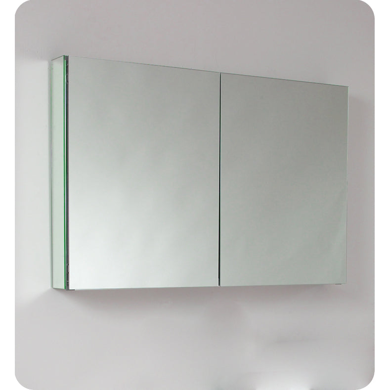 Fresca Tuscany 48" Glossy White Wall Hung Modern Bathroom Cabinet with Integrated Double Sink FCB9048WH-D-I