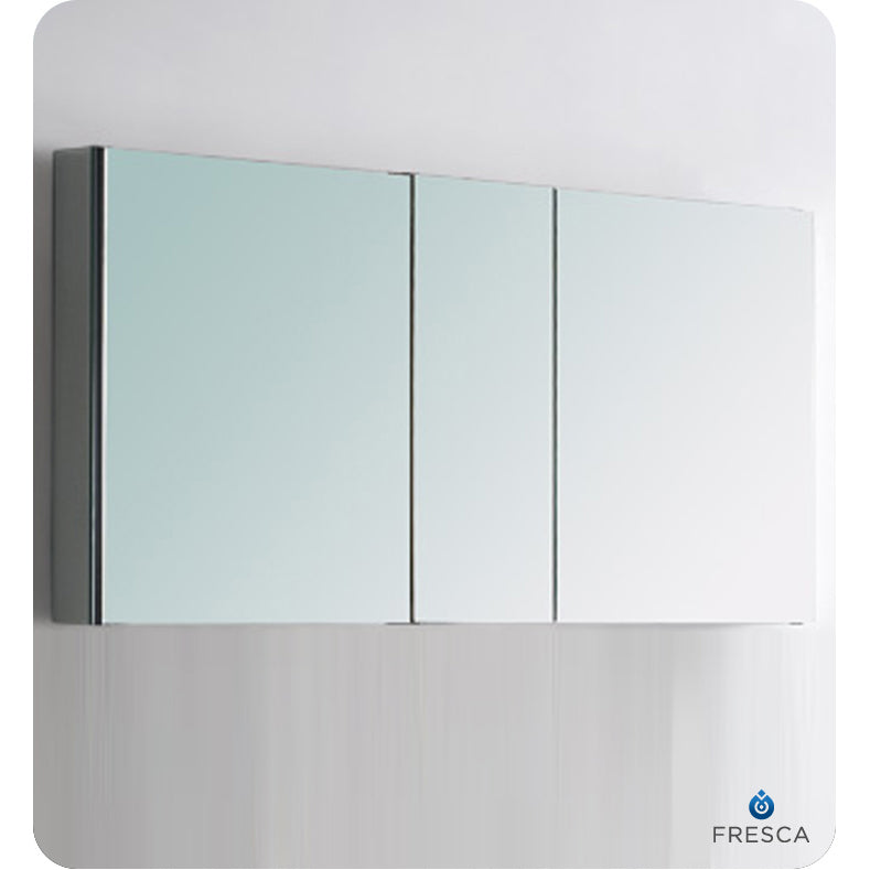 Fresca Lazzaro 60" Glossy Ash Gray Free Standing Modern Bathroom Cabinet with Integrated Double Sink FCB93-3030HA-D-I