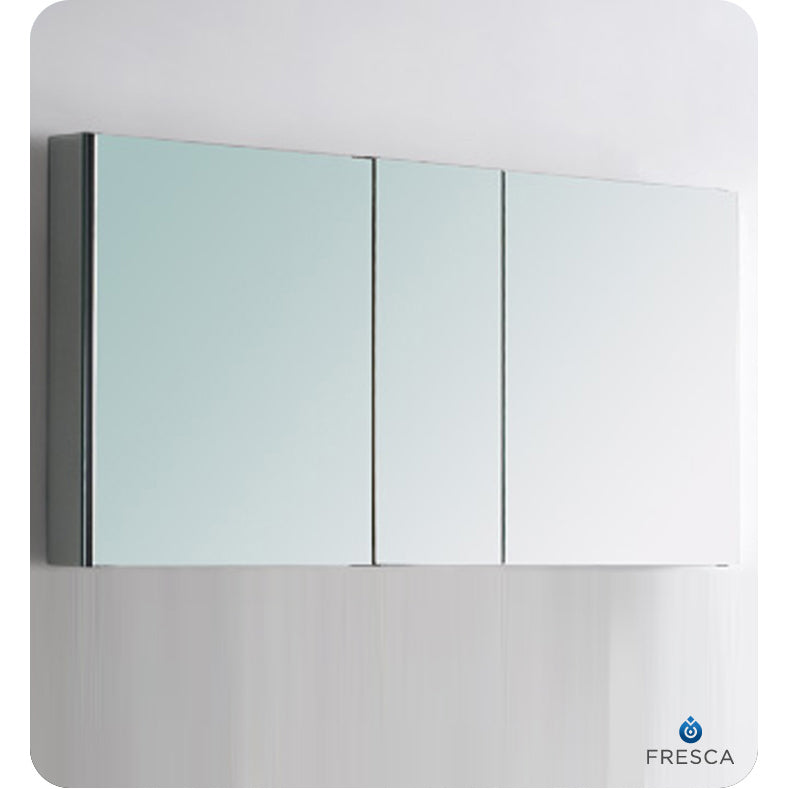 Fresca Mezzo 60" White Wall Hung Single Sink Modern Bathroom Cabinet with Integrated Sink FCB8041WH-I