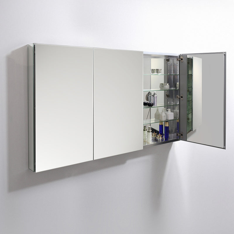 Fresca 60" Wide x 36" Tall Bathroom Medicine Cabinet with Mirrors FMC8020