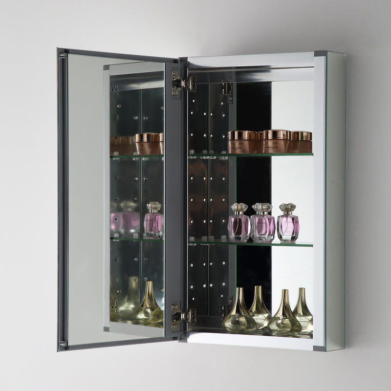 Fresca 15" Wide x 52" Tall Bathroom Medicine Cabinet with Mirrors FMC8030