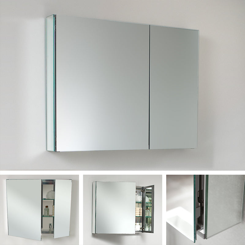 Fresca 30" Wide x 26" Tall Bathroom Medicine Cabinet with Mirrors FMC8090