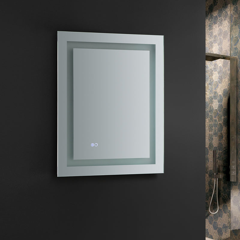 Fresca Santo 24" Wide x 30" Tall Bathroom Mirror with  LED Lighting and Defogger FMR022430