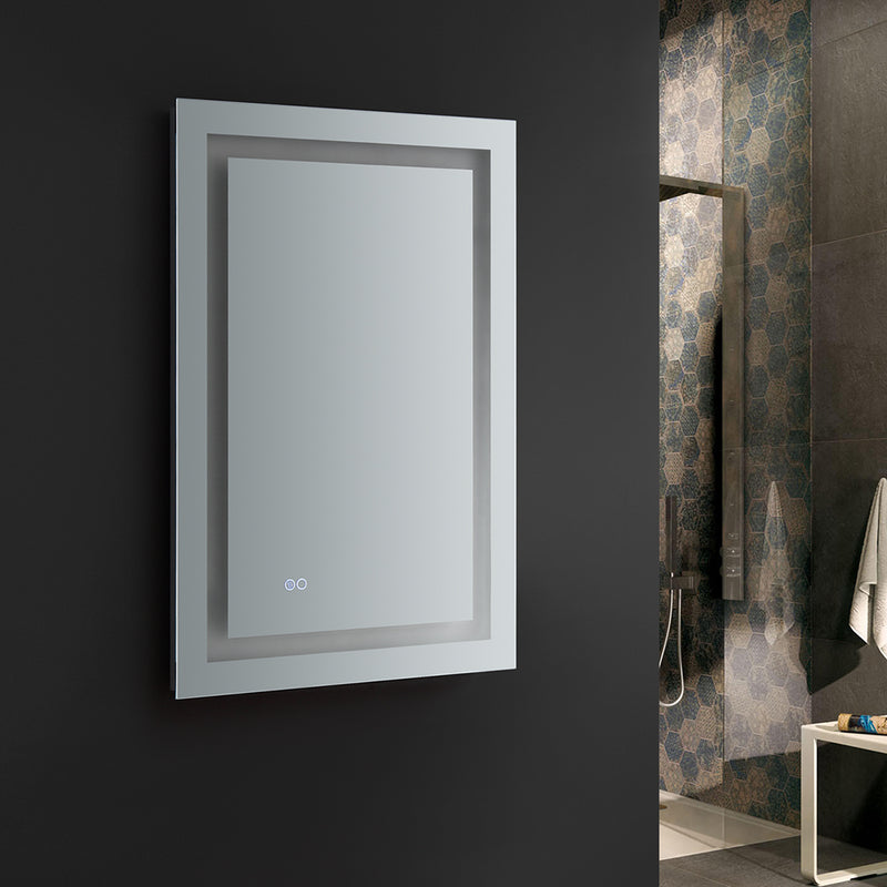 Fresca Santo 24" Wide x 36" Tall Bathroom Mirror with  LED Lighting and Defogger FMR022436