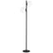 Dainolite 2 Light Incandescent Floor Lamp Matte Black with White Opal Glass FOL-662F-MB