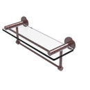 Allied Brass Fresno Collection 16 Inch Glass Shelf with Vanity Rail and Integrated Towel Bar FR-1-16GTB-CA