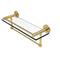Allied Brass Fresno Collection 16 Inch Glass Shelf with Vanity Rail and Integrated Towel Bar FR-1-16GTB-PB